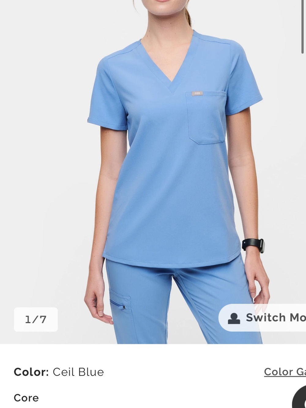 Women’s V-Neck Scrub Top in Ceil Blue